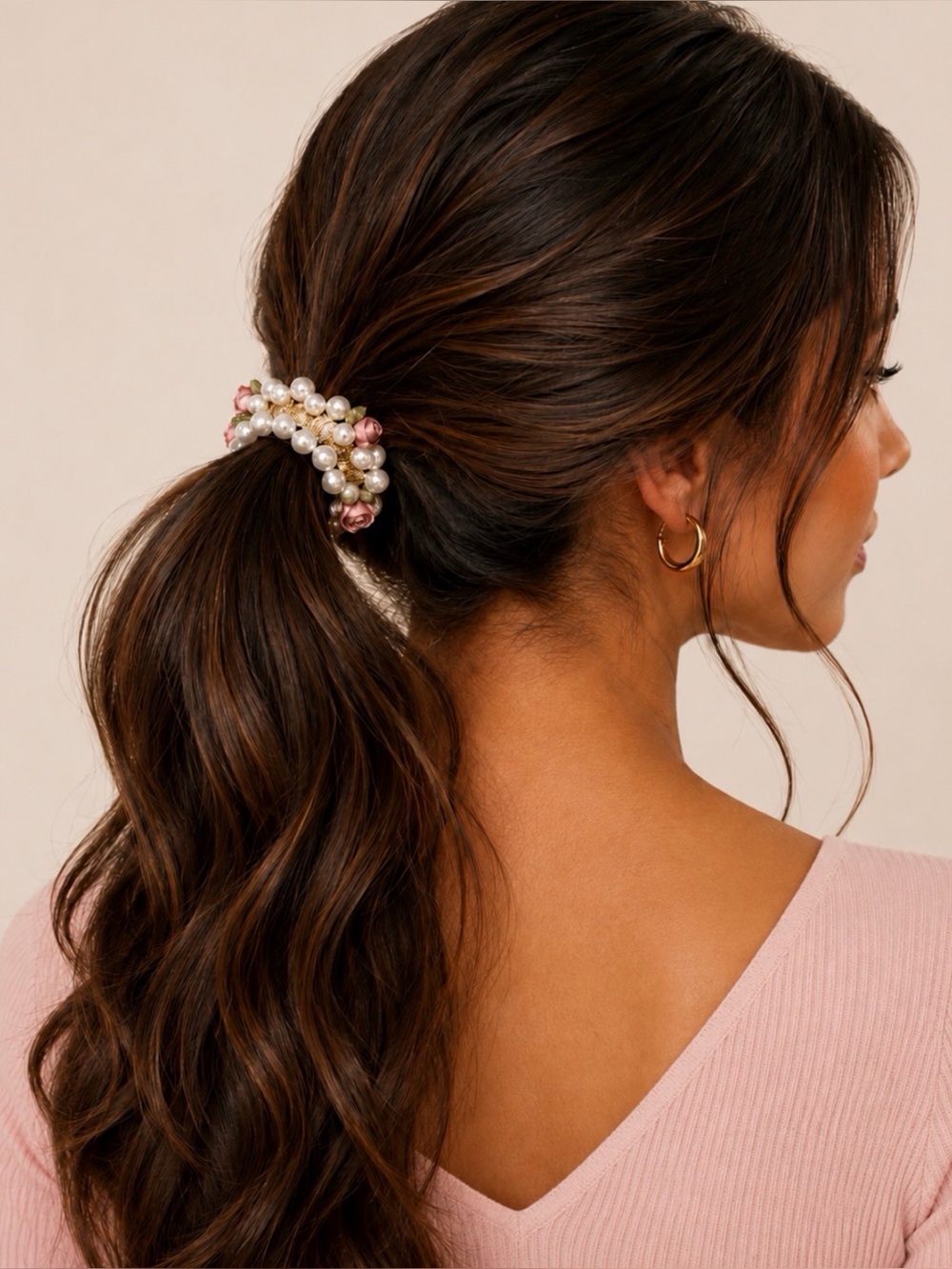 (NWOT) 3-Piece Pearl and Flower Hair Tie Set